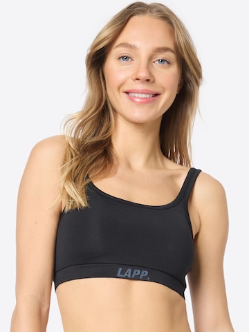 Lapp the Brand Bustier Športni nederček | črna barva: sprednja stran