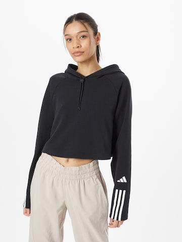 ADIDAS PERFORMANCE Sportief sweatshirt 'Train Essentials Train  3-Stripes' in Zwart: voorkant