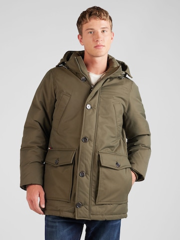 TOMMY HILFIGER Winterparka 'ROCKIE' in Groen: voorkant