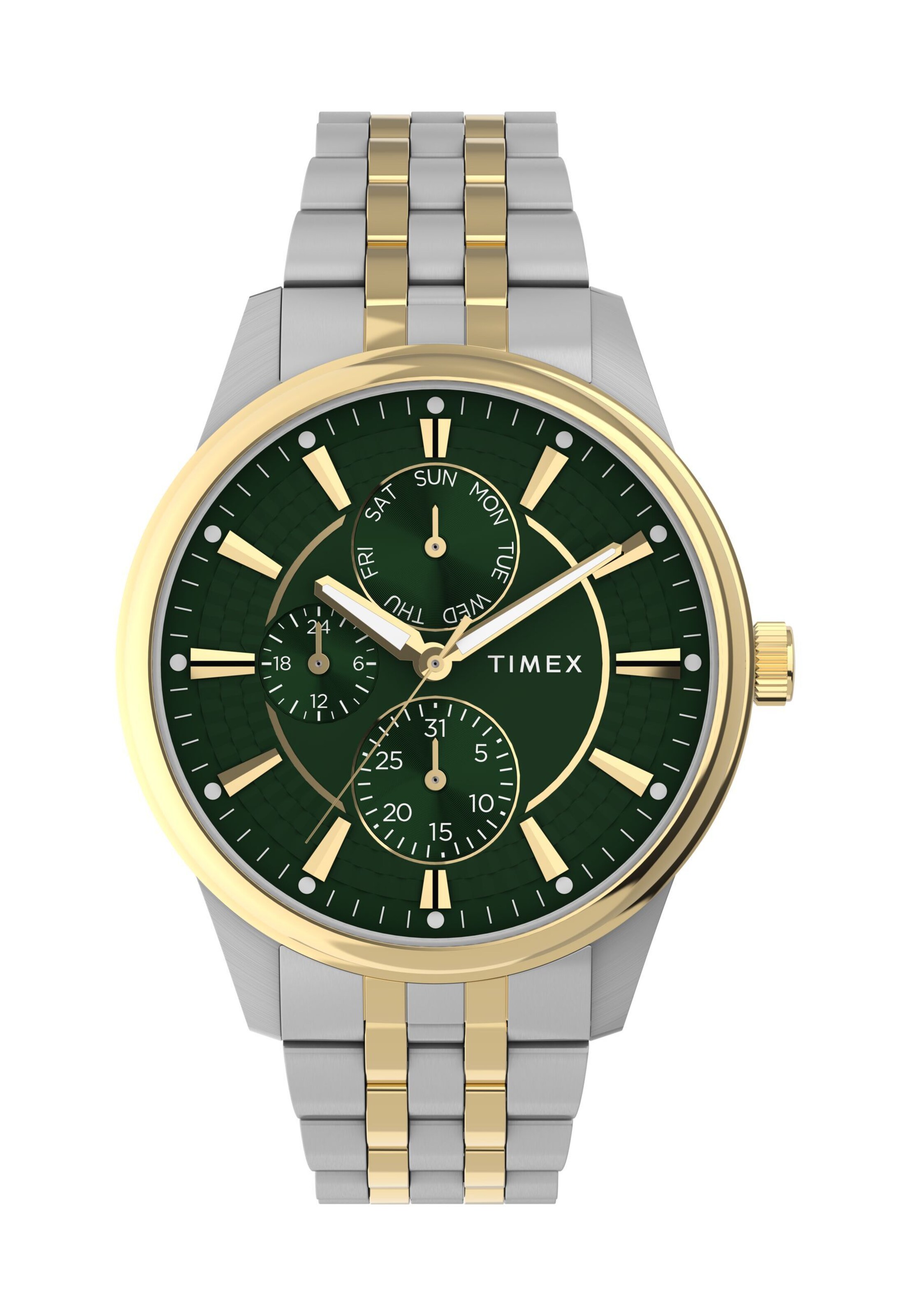 TIMEX Analog Watch in One size in Gold / Dark green / Silver, Item view