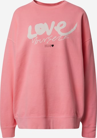 HUGO - Sweatshirt 'Doccia' em rosa: frente