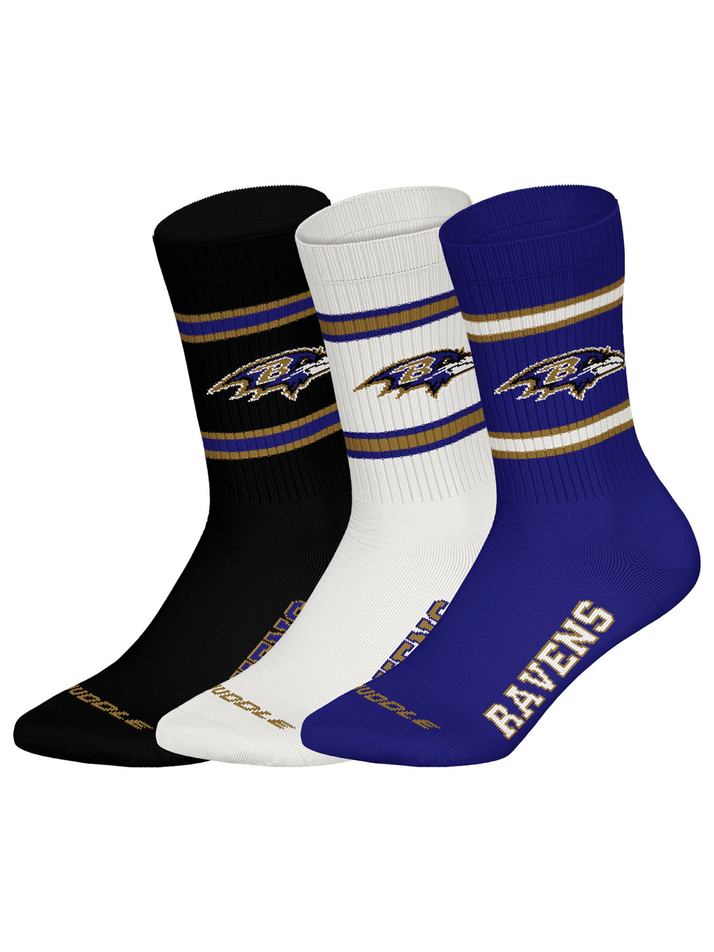 Huddle Freizeitsocken ' NFL Baltimore Ravens Crew ' in Lila: Vorderseite