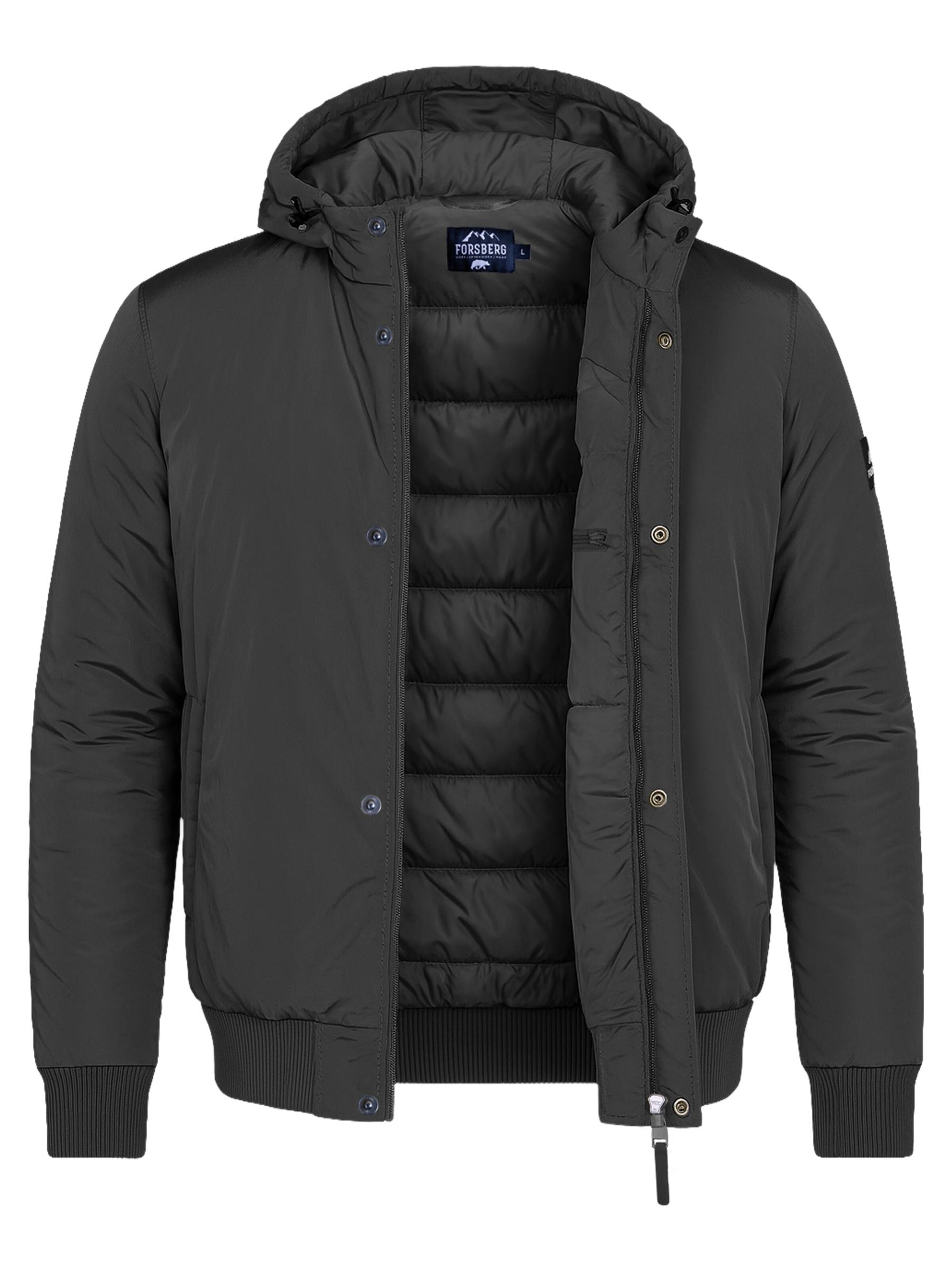 FORSBERG Performance Jacket 'Winterjacke mit gefütterter Kapuze' in Black
