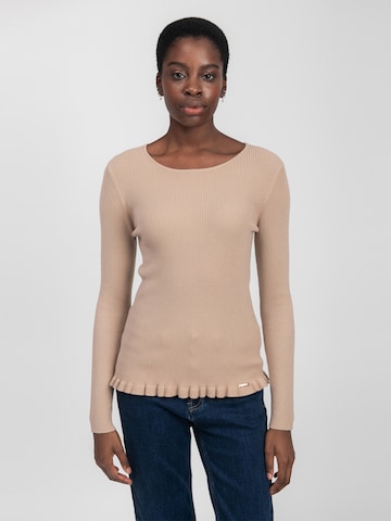 Influencer Sweter w kolorze beżowy: przód