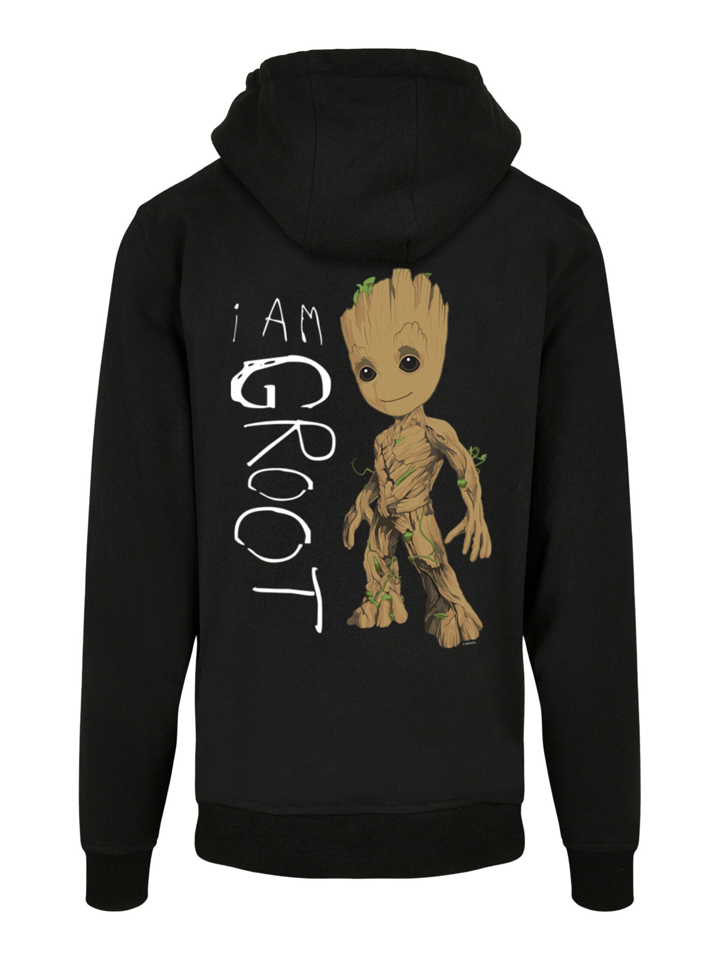 F4NT4STIC Sweatshirt 'Marvel Guardians Of The Galaxy I Am Groot' in Zwart: voorkant