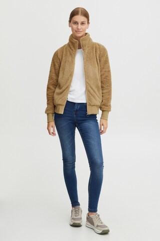 Oxmo Fleece Jacket 'Anneka' in Beige