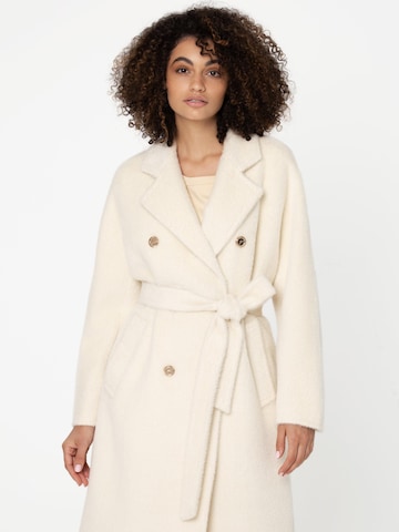 Giodoro Zimski plašč 'Adioro Off White Alpaca Coat' | bela barva