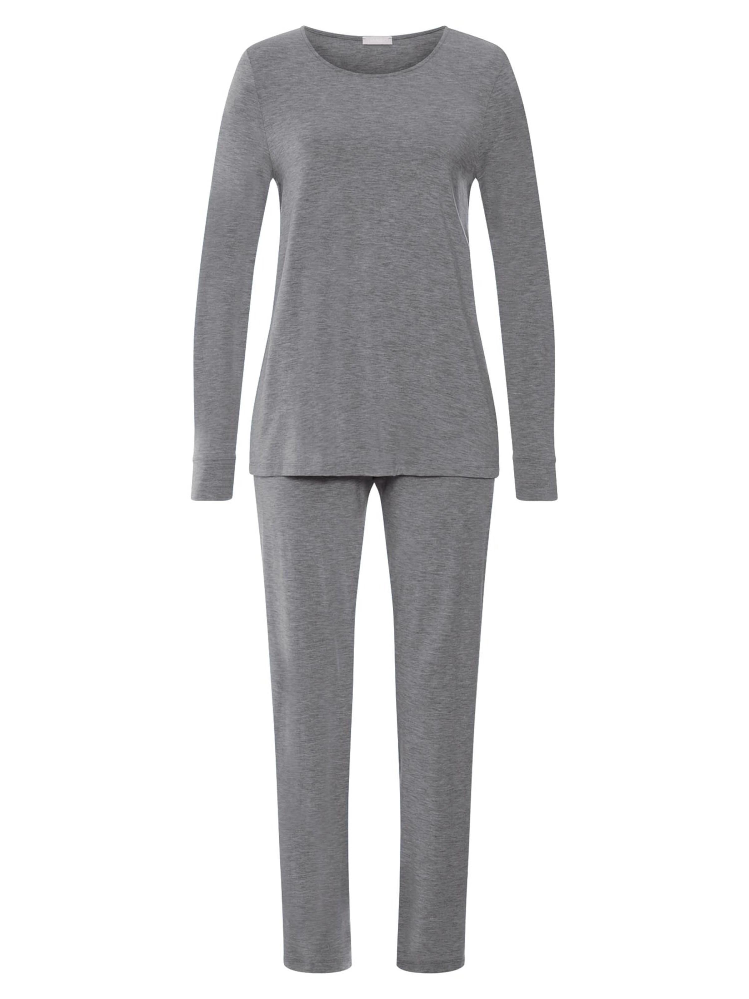 Hanro Pyjama 'Natural Elegance' in Grijs: voorkant