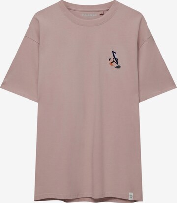 T-Shirt Pull&Bear en rose : devant