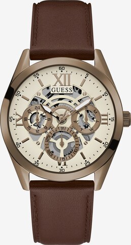 GUESS Analog Watch 'TAILOR' in Brown: front