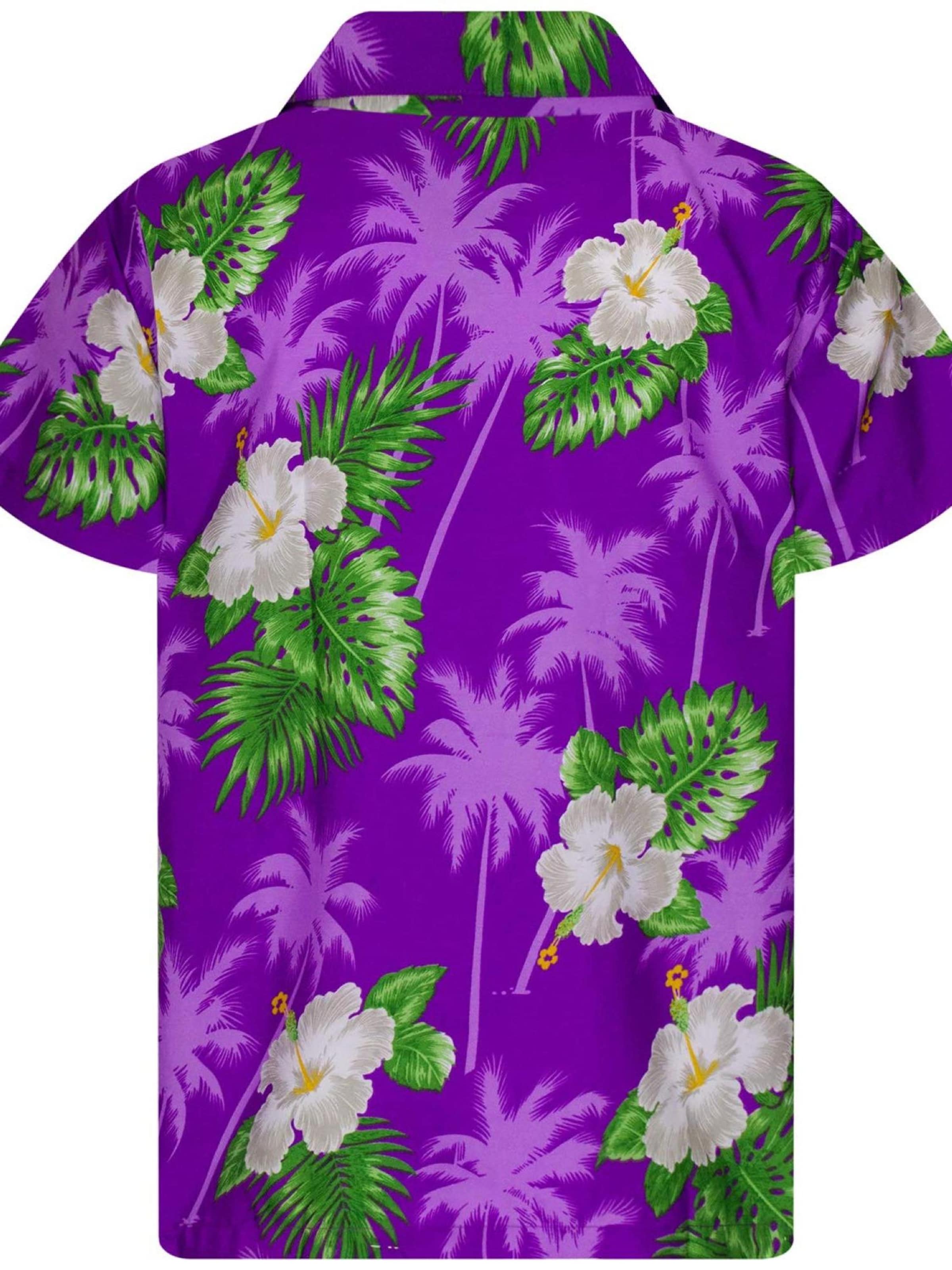 King Kameha Regular Fit Hemd 'Small Flower'‌‌‌‌‌‌ in Lila