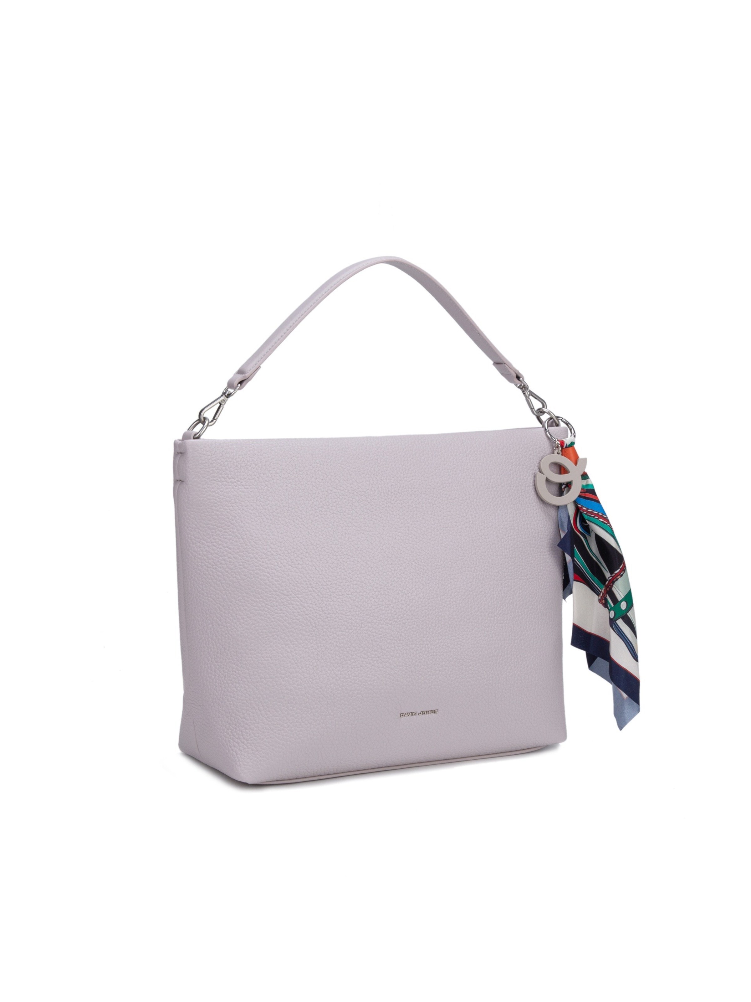 Borsa a spalla 'Borsa Hobo David Jones con Foulard Multicolore e Charm' di David Jones in lilla: frontale