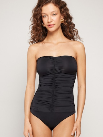 Tezenis Bandeau Swimsuit in Black: front