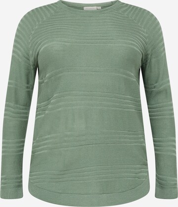 ONLY Carmakoma Sweater 'NEW AIRPLAIN' in Green: front