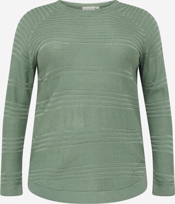 ONLY Carmakoma Pullover 'NEW AIRPLAIN' i grøn: forside