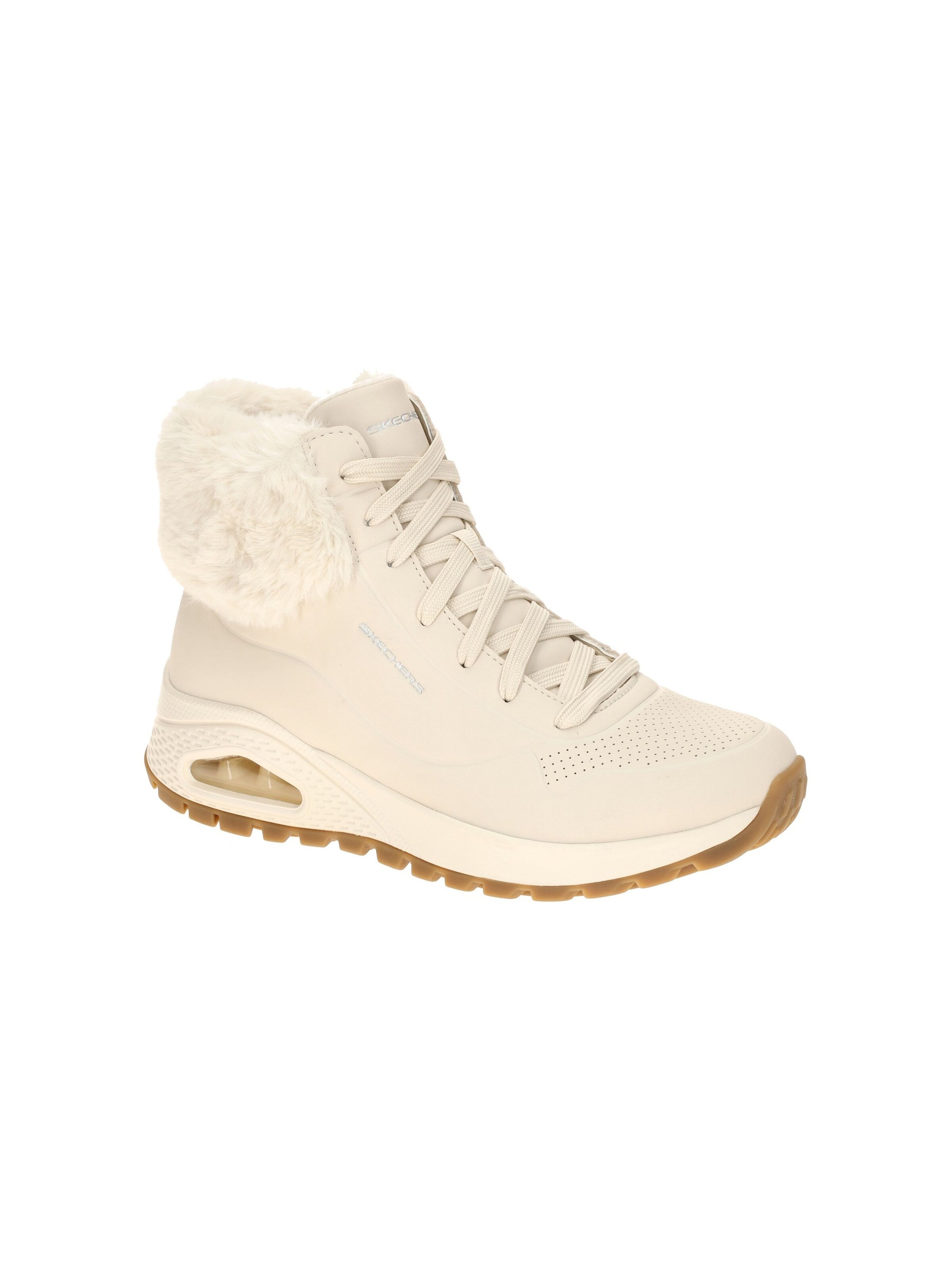 SKECHERS Boots 'Skechers Uno Rugged Stiefel weiß Damen Mid Sneakers 167274' in White: front