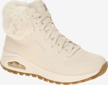 SKECHERS Boots 'Skechers Uno Rugged Stiefel weiß Damen Mid Sneakers 167274' in Weiß: Vorderseite