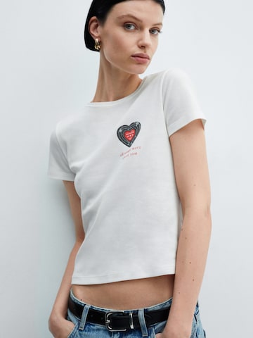 T-shirt 'SONG' MANGO en blanc