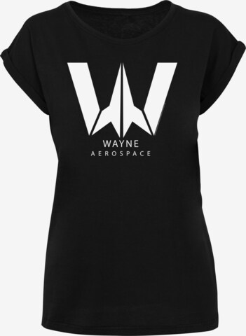 F4NT4STIC T-Shirt 'DC Comics Justice League Movie Wayne Aerospace' in Schwarz: predná strana