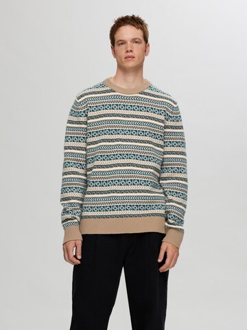 SELECTED HOMME Sweater 'FADE' in Brown: front