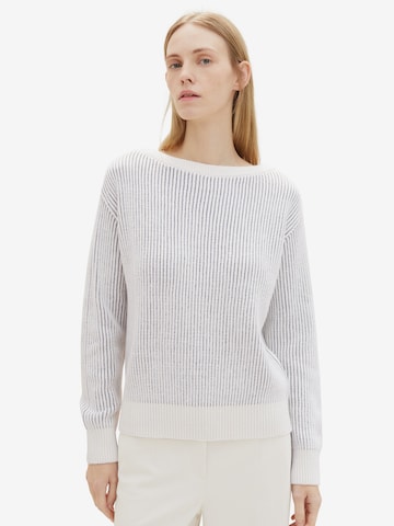 TOM TAILOR Sweater in White: front