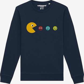 Sweat-shirt ' Pacmännchen ' Watapparel en bleu : devant