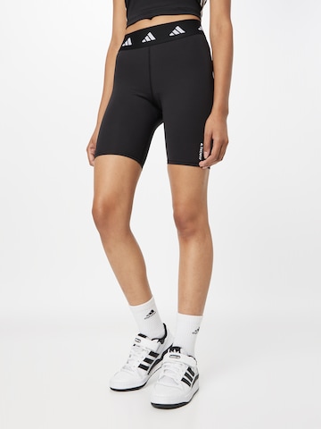 ADIDAS PERFORMANCE Skinny Workout Pants 'Techfit Bike' in Black: front