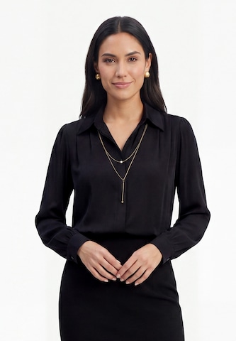 usha BLACK LABEL - Blusa en negro: frente