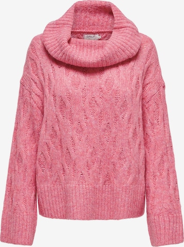 Pull-over 'CHUNKY' ONLY en rose : devant