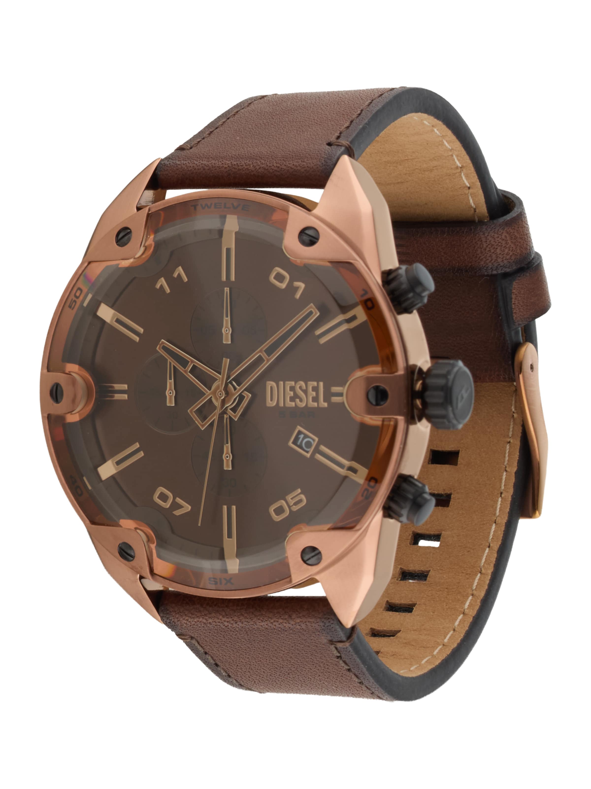 DIESEL Аналогов часовник в кафяво: отпред