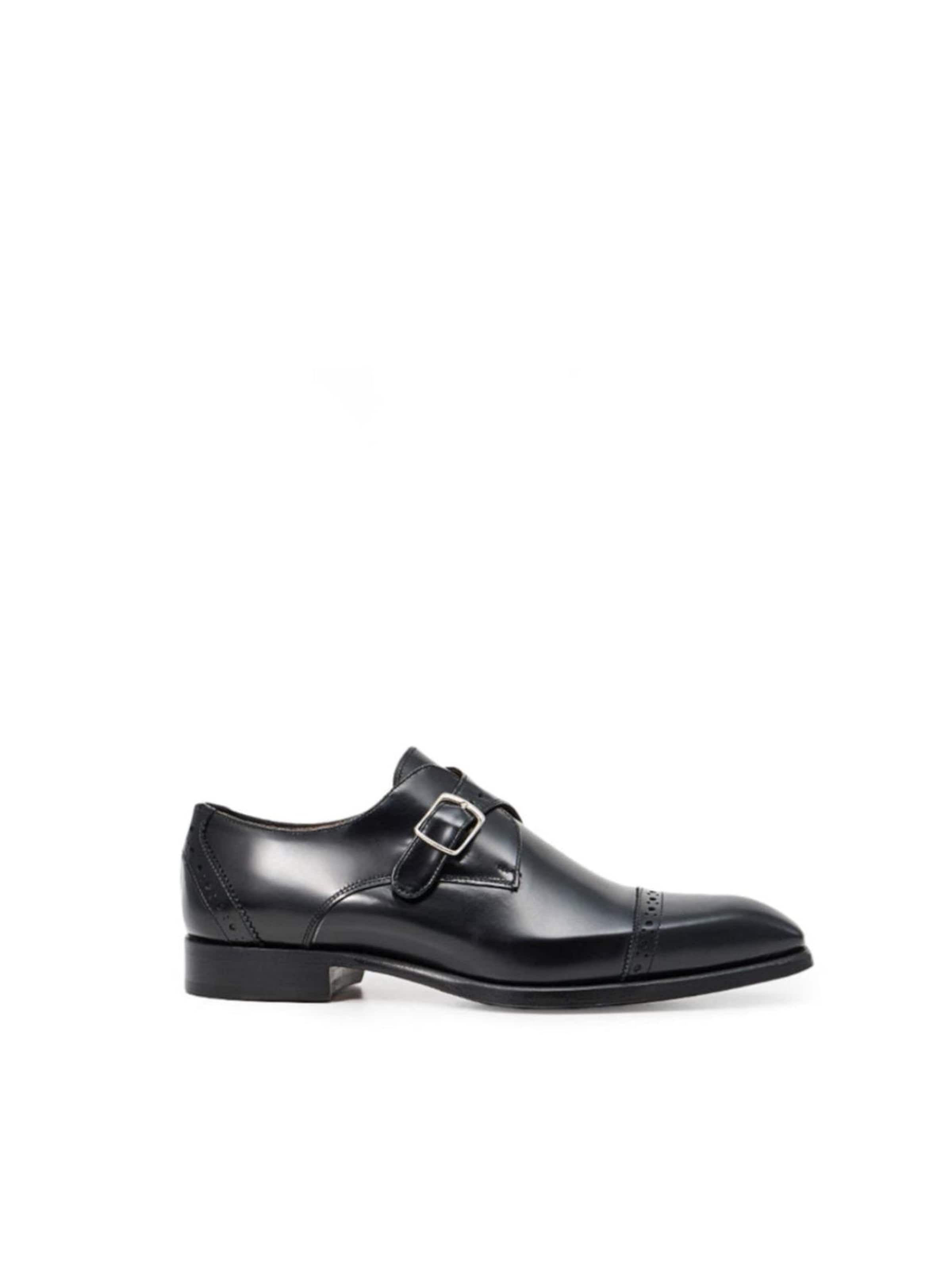 Slipper 'Ugo Men's Single Monk' di Jerelyn Creado in nero: frontale