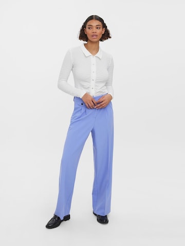 VERO MODA Wide leg Pleat-Front Pants 'Ceci' in Blue