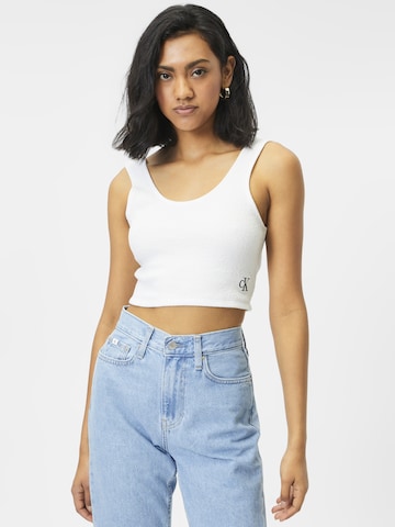 Calvin Klein Jeans - Top en blanco: frente