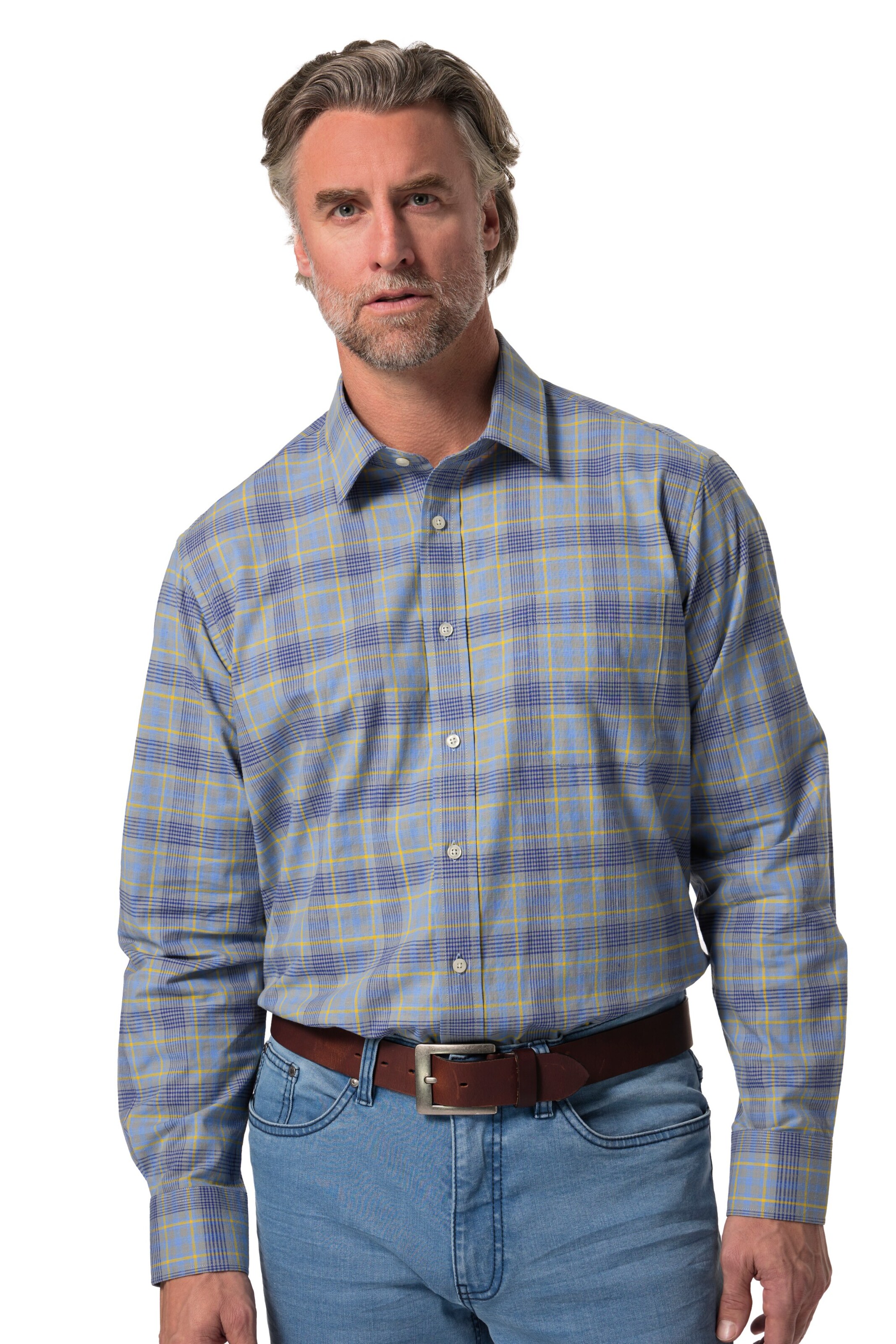 Boston Park Comfort fit Overhemd in Grijs: voorkant