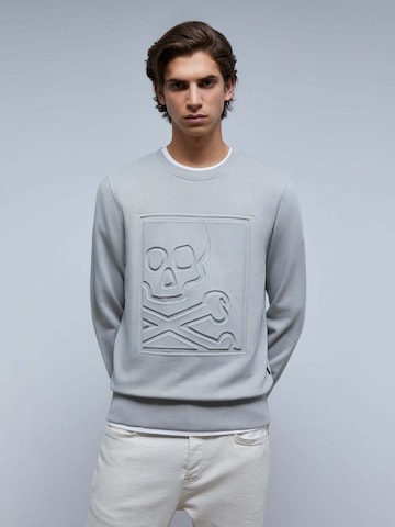 Scalpers Sweatshirt 'Engraving' in Grijs: voorkant