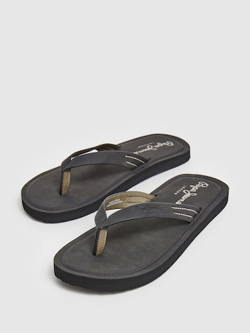 Pepe Jeans T-Bar Sandals 'SURF ISLAND' in Black
