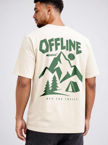 Neverless Shirt 'Offline off the trails' in Beige