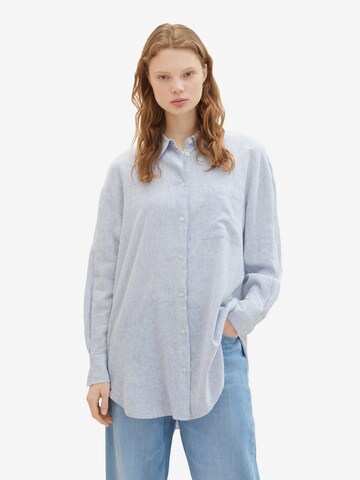 TOM TAILOR DENIM Bluse i blå: forside