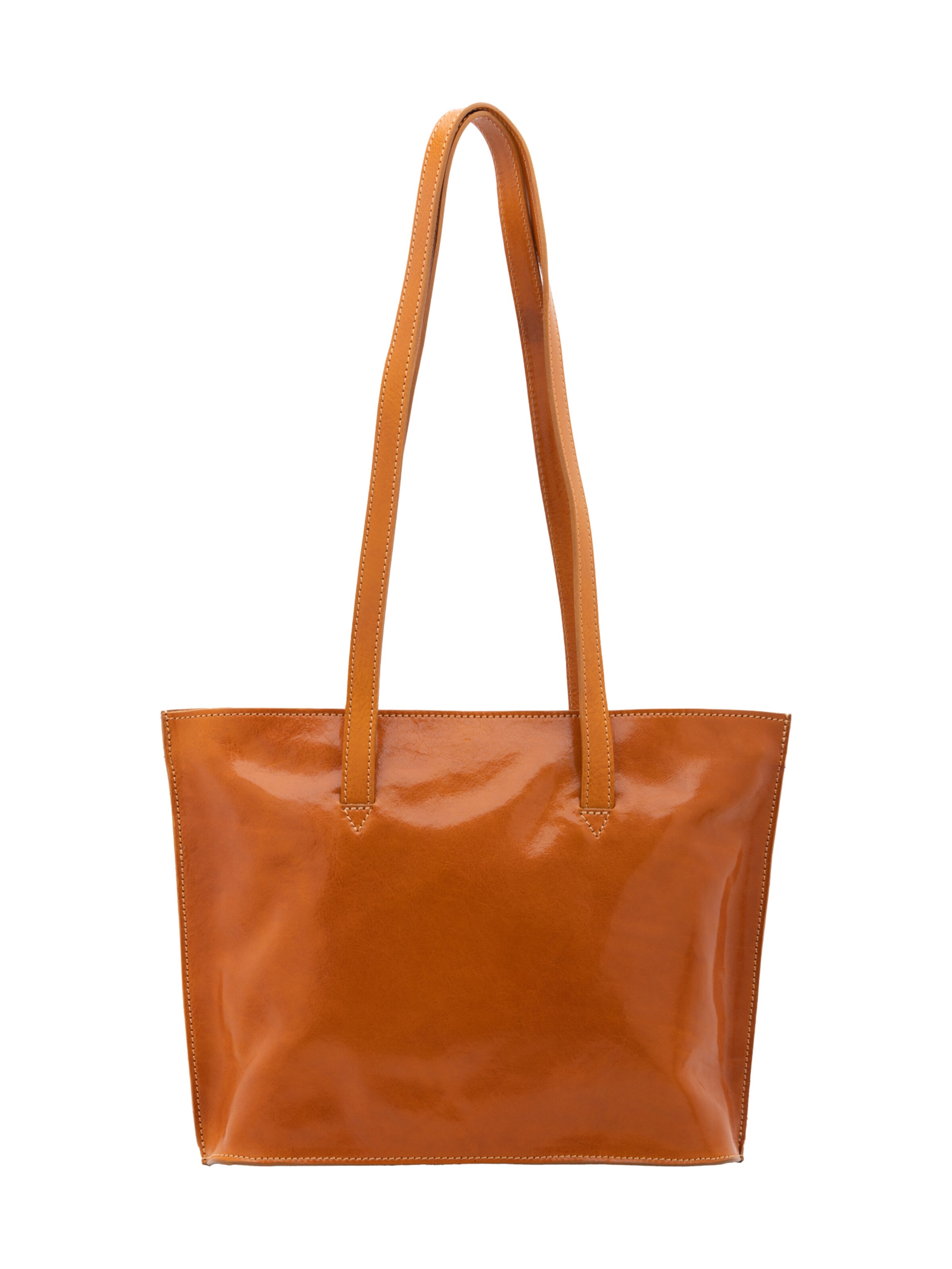 Borsa a spalla 'Borsa a Spalla Donna Pelle Vacchetta - Chiusura Zip Made in Italy' di I Fratelli in giallo: frontale