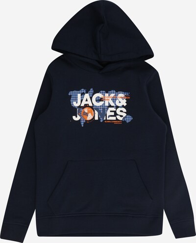 Jack & Jones Junior Sweater majica 'Dust' u mornarsko plava / kraljevsko plava / narančasta / bijela, Pregled proizvoda