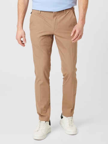 Coupe slim Pantalon chino 'Kaito' BOSS en beige : devant