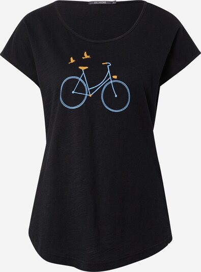 GREENBOMB T-shirt 'Bike Birds' en bleu clair / jaune foncé / noir, Vue avec produit