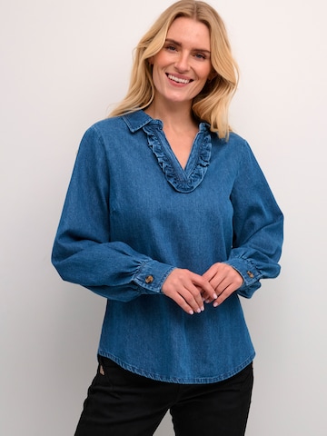 Cream Blouse 'Gerta' in Blue: front