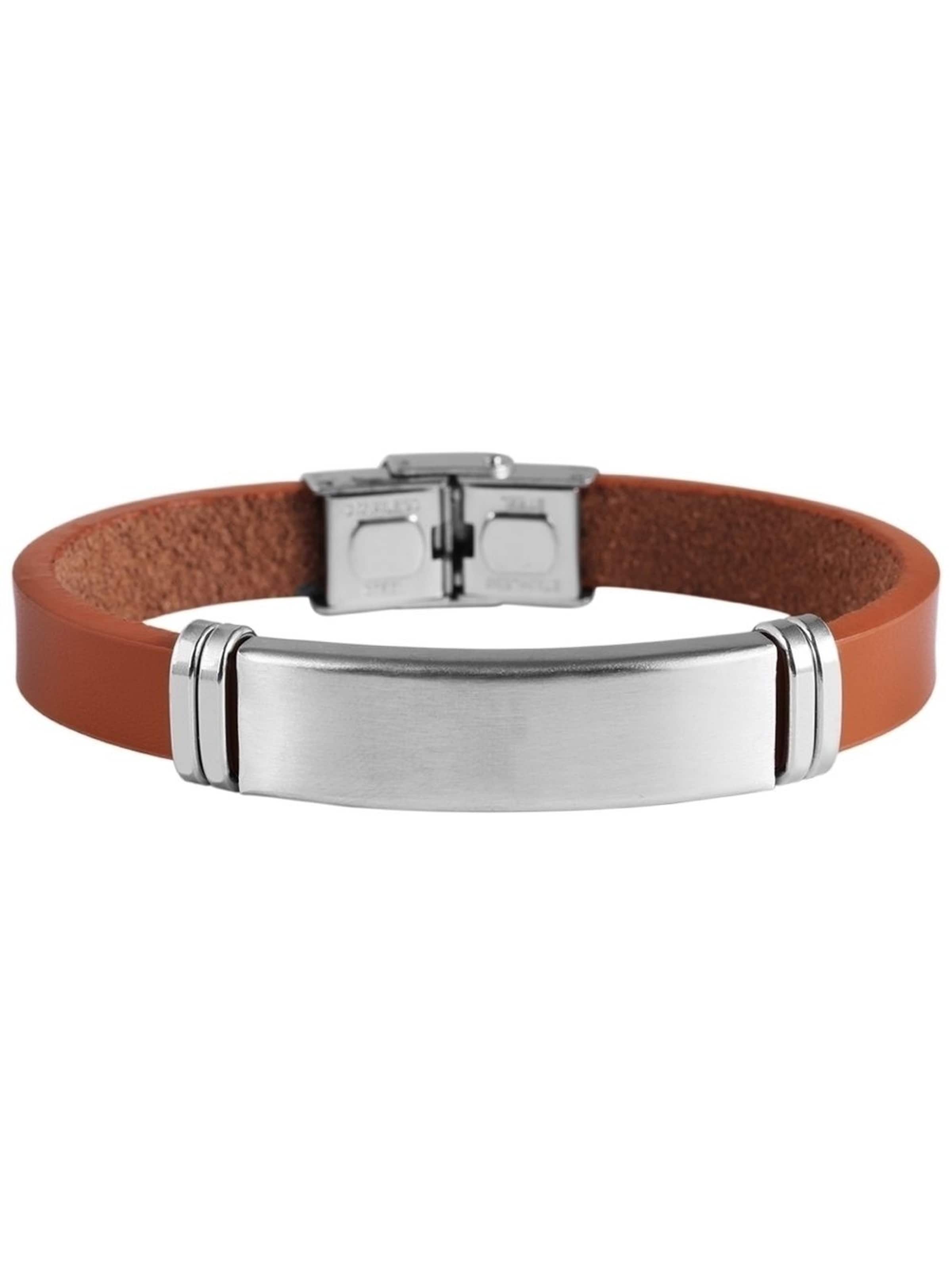 Akzent Bracelet 'Lino, silberfarbig, langlebig' in Brown: front