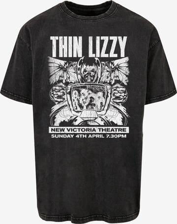 Merchcode T-Shirt 'Thin Lizzy - New Victoria Theatre' in Schwarz: predná strana