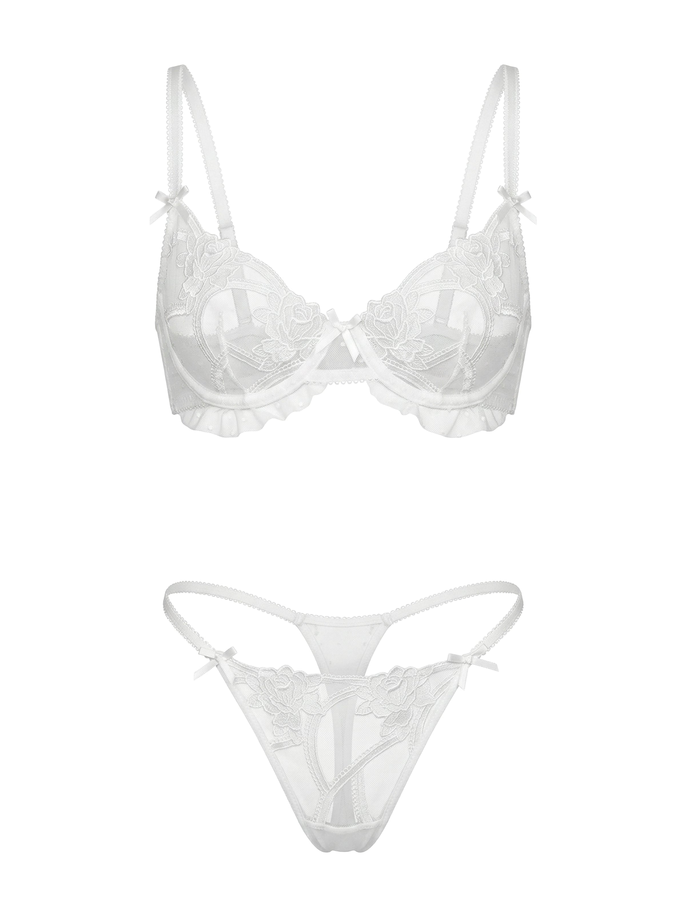 Balconcino Set di biancheria 'La Perla' di L.BEV in bianco: frontale