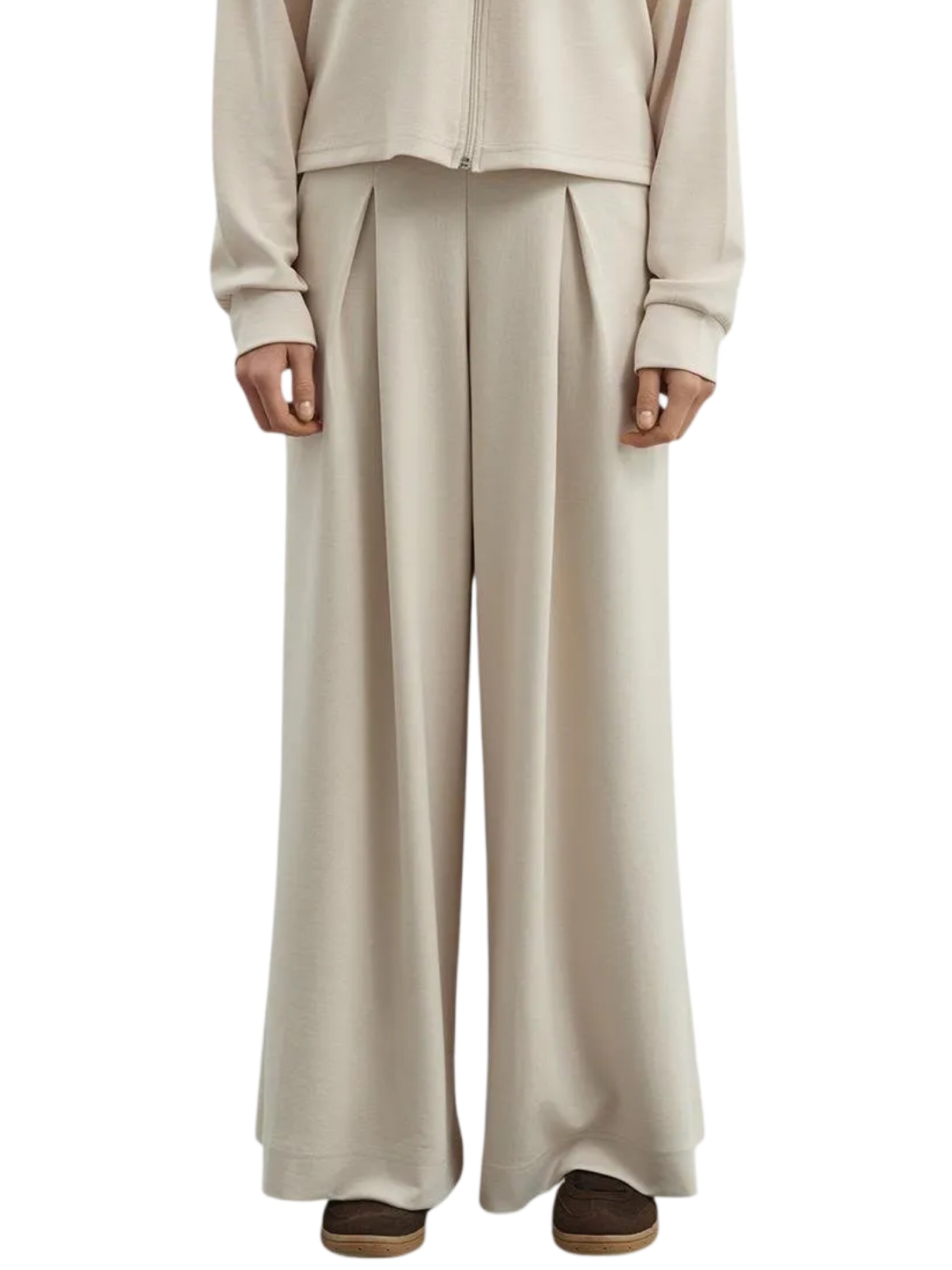 Wide Leg Pantalon C&City en beige : devant