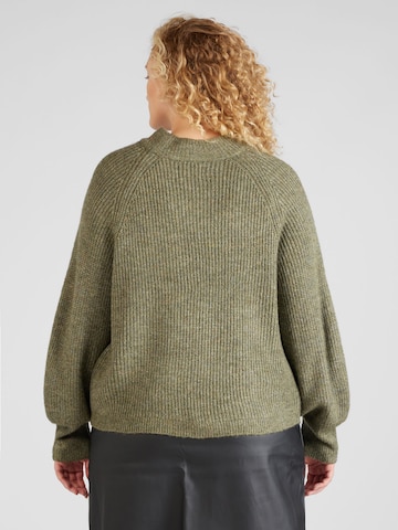 PIECES Curve Sweater 'NATALEE' in Green