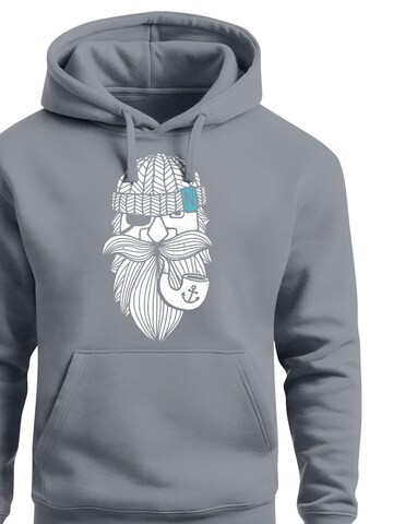 Neverless Sweatshirt 'Sailor Captain mit Pfeife' in Grey
