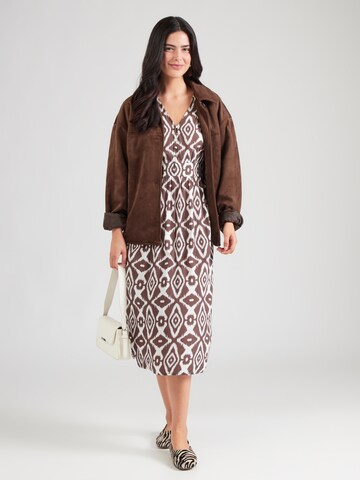 PIECES Shirt Dress 'PCTALA' in Brown